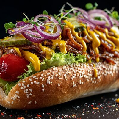 G.Grill с рваной говядиной и колбаскойв Шаурма и хот-доги G.Grill по цене 699 ₽