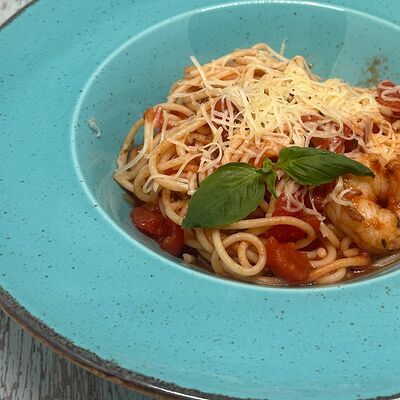 Спагетти с креветками в Сова по цене 795 ₽