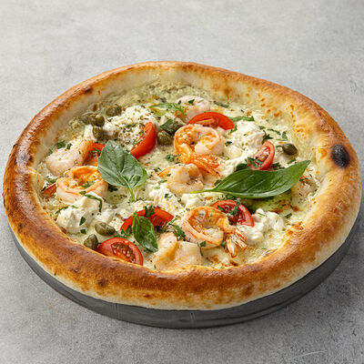 Пицца по страчателлой и креветками 22 см в Peperoni по цене 710 ₽