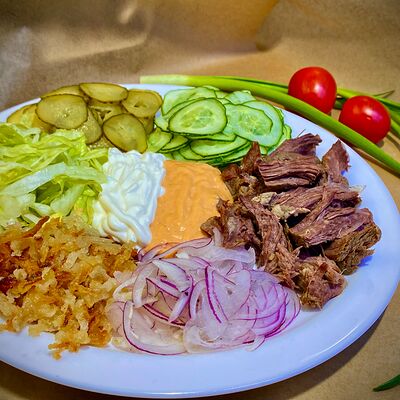 Шаурма Собери сам с говядиной в ЗА ОБЕ ЩЁКИ по цене 330 ₽