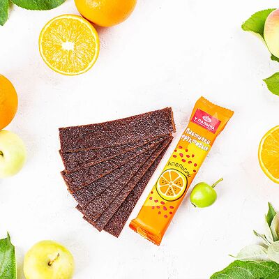 Фруктовые пастилки без добавления сахара с яблоком со вкусом апельсина в У Палыча. С пылу, с жару! по цене 103 ₽