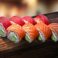 Филадельфия с тунцом и лососем в Суши Рай