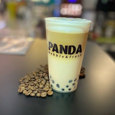 Холодный латте с карамельной тапиокой в Panda bubblefresh по цене 480 ₽