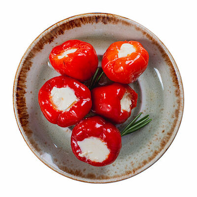 Сладкие пикантные черри-перчики фаршированные сливочным сыром в масляной заливке Греция в Азбука Вкуса Экспресс Меню по цене 265 ₽