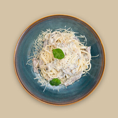 Паста с говядиной и грибами в Любим сытно по цене 975 ₽