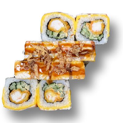 Ролл с угрем и креветкой в темпуре в SUSHI BOX по цене 599 ₽