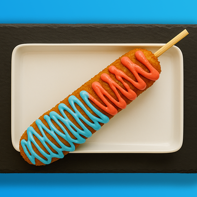 Корн-дог (начинка: сосиска и сыр) в Лапша и Утки по цене 522 ₽