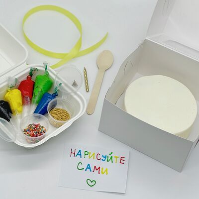 Бенто торт Нарисуйте сами с цветным кремом и посыпкамив Cosmo Сakery по цене 2950 ₽