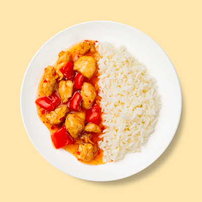 Курица в кисло-сладком соусе с рисом в Шаверно по цене 263 ₽