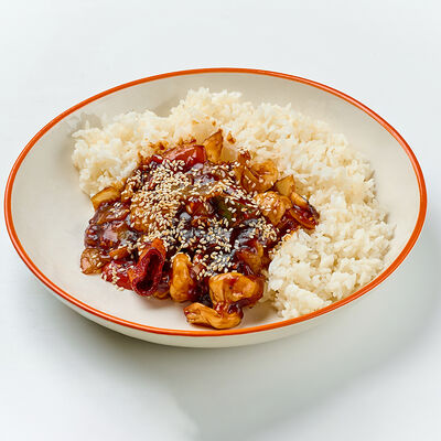 Рис с креветками по-сычуаньски в 7:35 Заря & KitaEast по цене 710 ₽