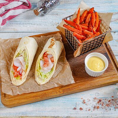 Ролл Цезарь с креветками в Термос по цене 890 ₽