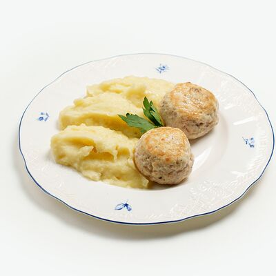 Картофельное пюре с куриными котлетками в Лизонька, ты где? по цене 250 ₽