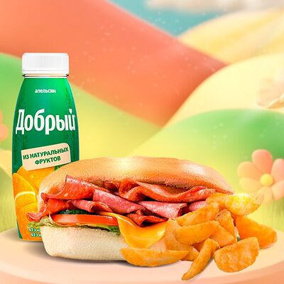 Детский набор (закуска, Джуниор саб, напиток) в Subway по цене 410 ₽