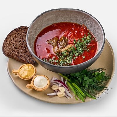 Борщ с грибами в Сахар по цене 525 ₽