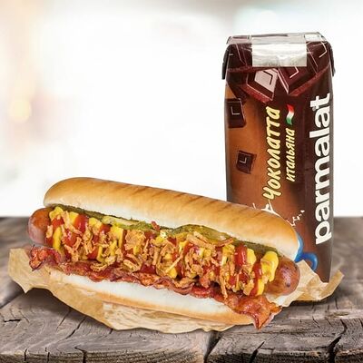 Хот-дог и коктейль парм в Papa Grill по цене 330