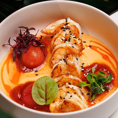 Креветки с двумя видами сальсы и томатами конфи в Ресторан Строгов по цене 870 ₽