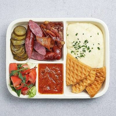 Норвежский бенто с колбасками и беконом в Vaffel по цене 630 ₽