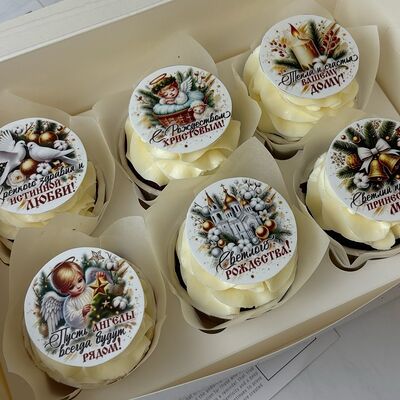 Капкейки с рождеством в Кондитерская Конфетка Питер по цене 1800 ₽