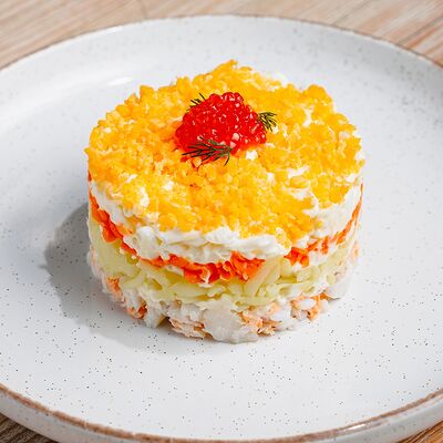 Мимоза с весьегонским судаком и корчёной форелью в Москва по цене 560 ₽