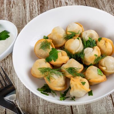 Пельмени жареные из курицы в Шуры Муры по цене 230 ₽