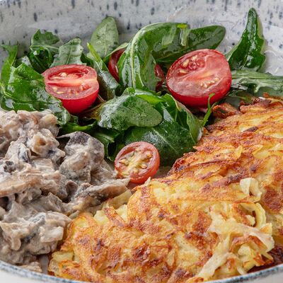 Драники с грибами, сыром 