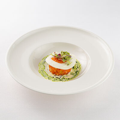 Тартариз лосося с соусом бер блан в La Scala Trattoria Ignazio по цене 46 р.