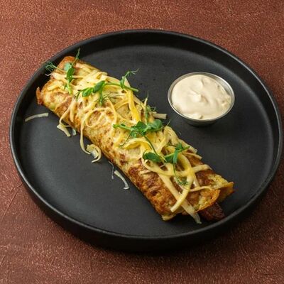 Драник со рваной говядиной и устричной сметаной в Гастробар Дружба по цене 780 ₽