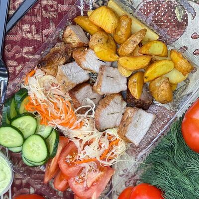 Ланч-бокс Бруталити с шашлыком из свинины в Мангалити по цене 380 ₽