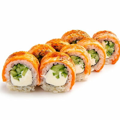 Опаленная Филадельфия в Некруглая пицца и роллы по цене 675 ₽