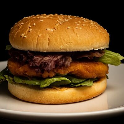 Бургер Фиш креветка с соусом том ям в Вартазия по цене 930 ₽