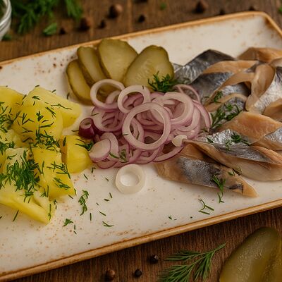 Балтийская сельдь с молодым картофелем в Охота на Енота по цене 410 ₽