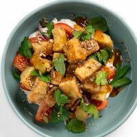 С хрустящими баклажанами и сырным муссом в Кофейня 8512