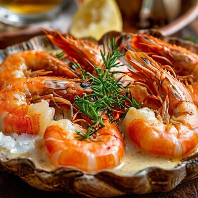 Креветки пивные в сливочном соусе в РАКИДОНА по цене 1080 ₽