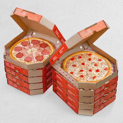 Десять средних пицц в ПиццаФабрика по цене 5740 ₽