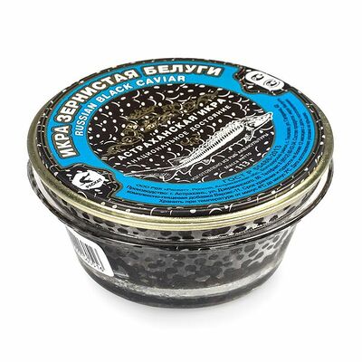 Икра белужья зернистая пастеризованная Раскат в Азбука Вкуса Экспресс Меню по цене 29980 ₽