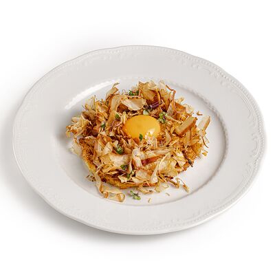 Капустные оладьи с угрем и стружкой тунцав Магадан по цене 620 ₽