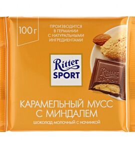 Ritter sport карамельный мусс с миндалем в Олимпик по цене 280 ₽