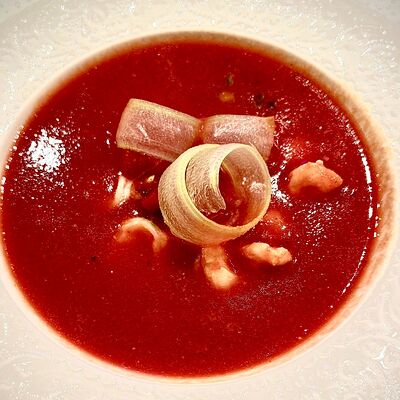 Гаспачо с кревеками в Barabulka Optimistic Cafe по цене 595 ₽