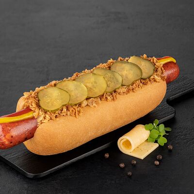 Чили-чиз хот-дог с бергсалями колбаской в Stardogs по цене 490 ₽