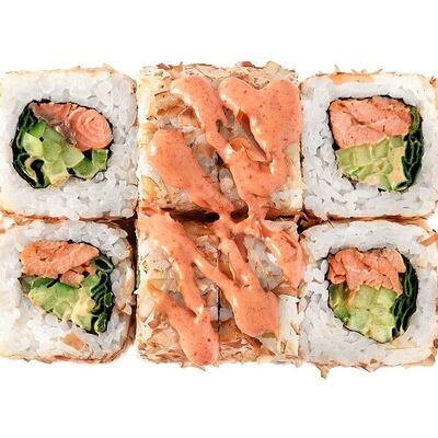 Ролл Спайси сяке в Оригами по цене 515 ₽