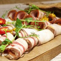 Домашнее соленое и подкопченное сало в Камин