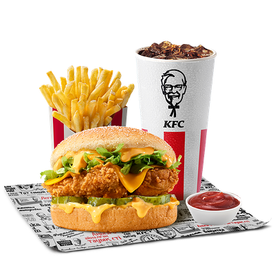 Мини Чизбургер Сырный Комбо в KFC Globus по цене 2340 ₸