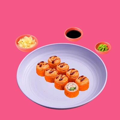 Ролл Нью-Йорк с Тигровой Креветкой запеченный в Big Fish по цене 1285 ₽