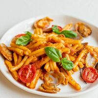 Паста казаречче с морепродуктами в Мыскофе