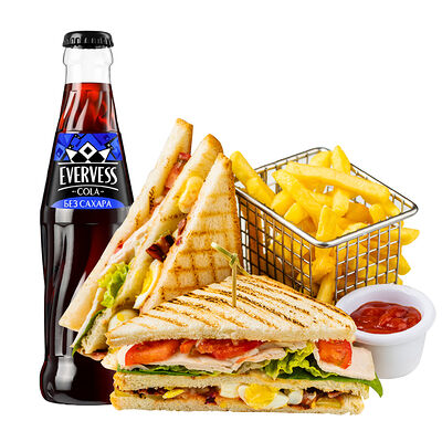 Комбо Клаб-сэндвич/Evervess-cola без сахара в АндерСон по цене 950 ₽
