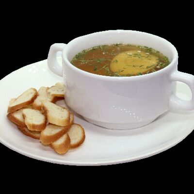 Бульон с яйцом и зеленью в Блинная для друзей по цене 220 ₽