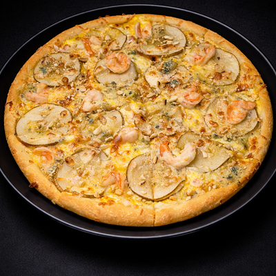 Пицца скреветками и горганзолой в Авто Япончик по цене 963 ₽