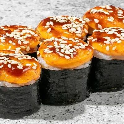 Запеченный мини ролл с креветкой в СушиВэй по цене 510 ₽