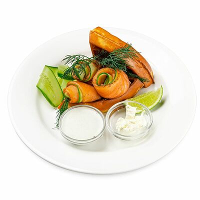 Бельгийские вафли с лососем в Кофеин по цене 485