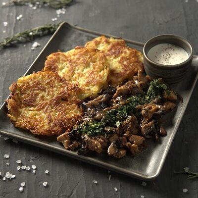 Драники с курицей и грибами в Гвозди по цене 490 ₽